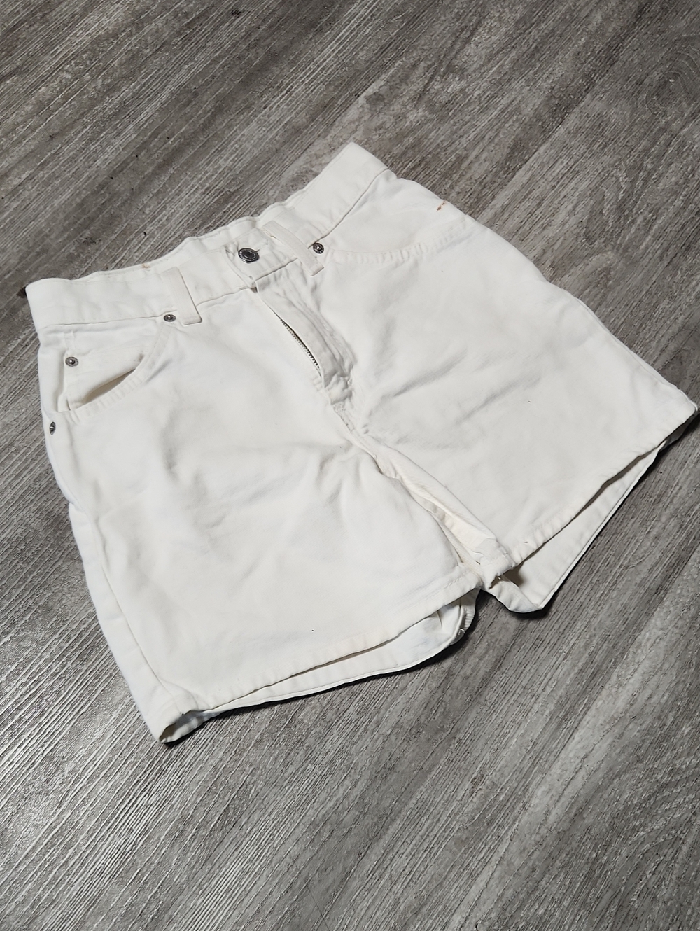 Levi's White High-Rise Denim Shorts